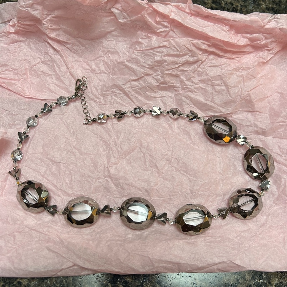 Elegant Silver Beaded Necklace